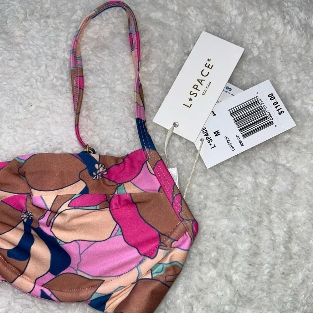 L*Space Rose Underwire Bikini Top Medium Sundazed Floral NEW